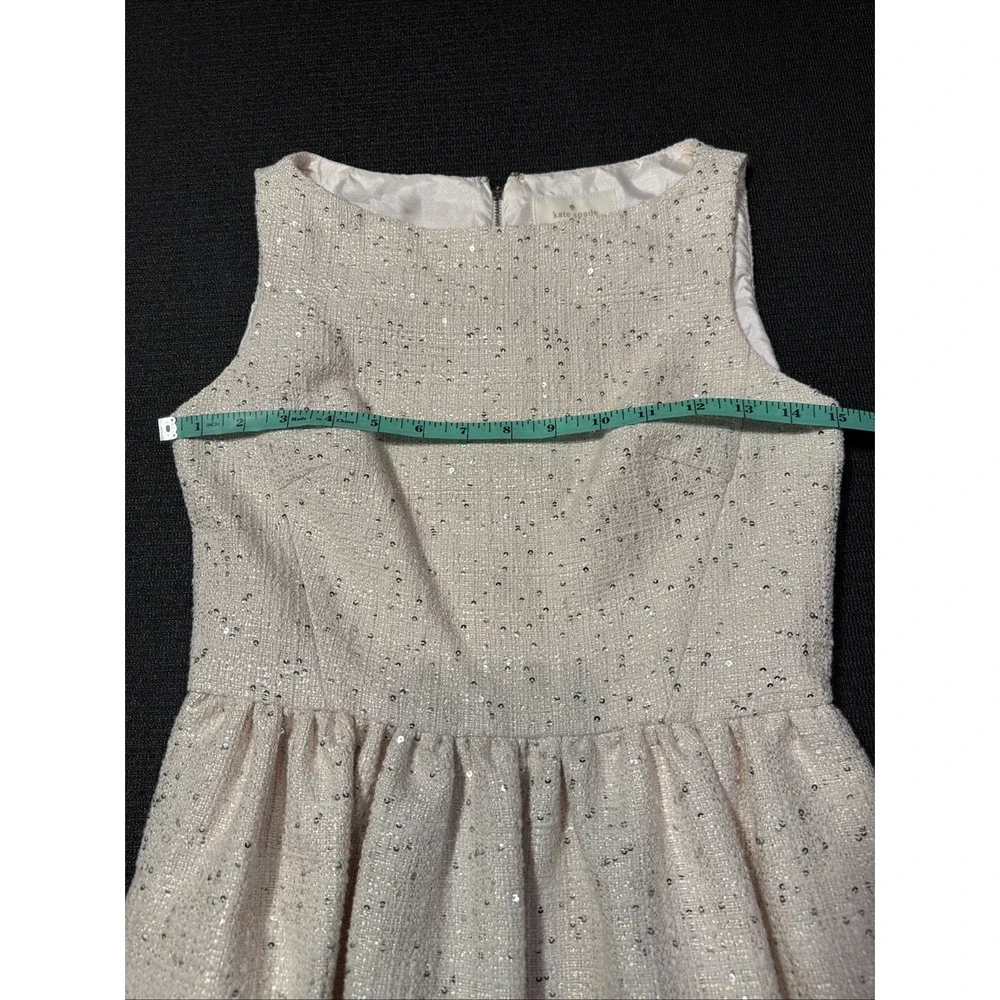 KATE‎ SPADE Summer Tweed Sequin Dress Size 00 Beige